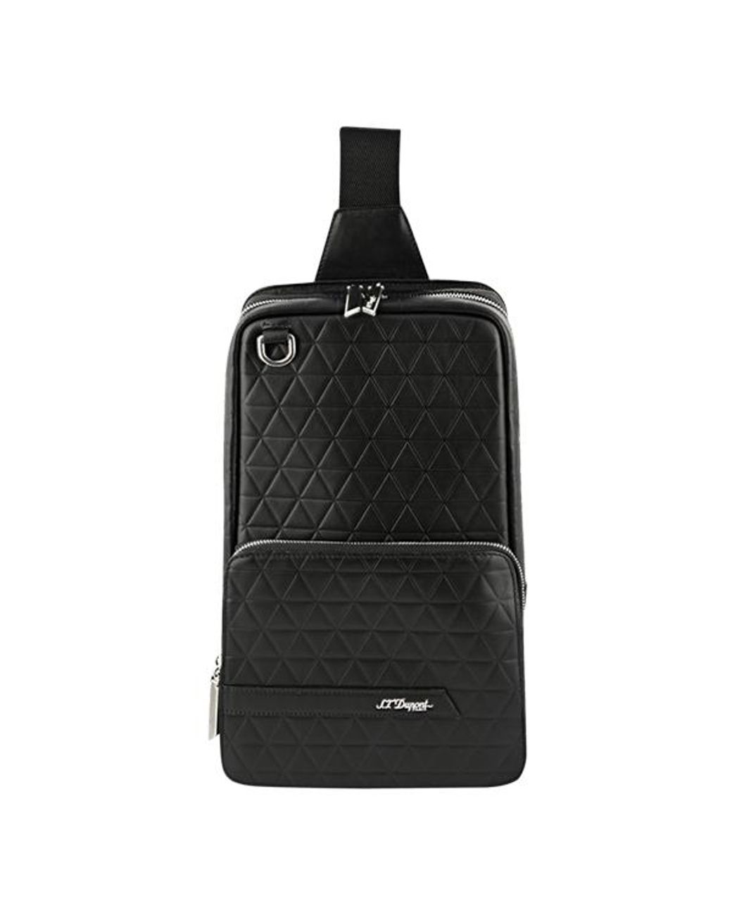 S T Dupont Black Firehead Shoulder Bag for men