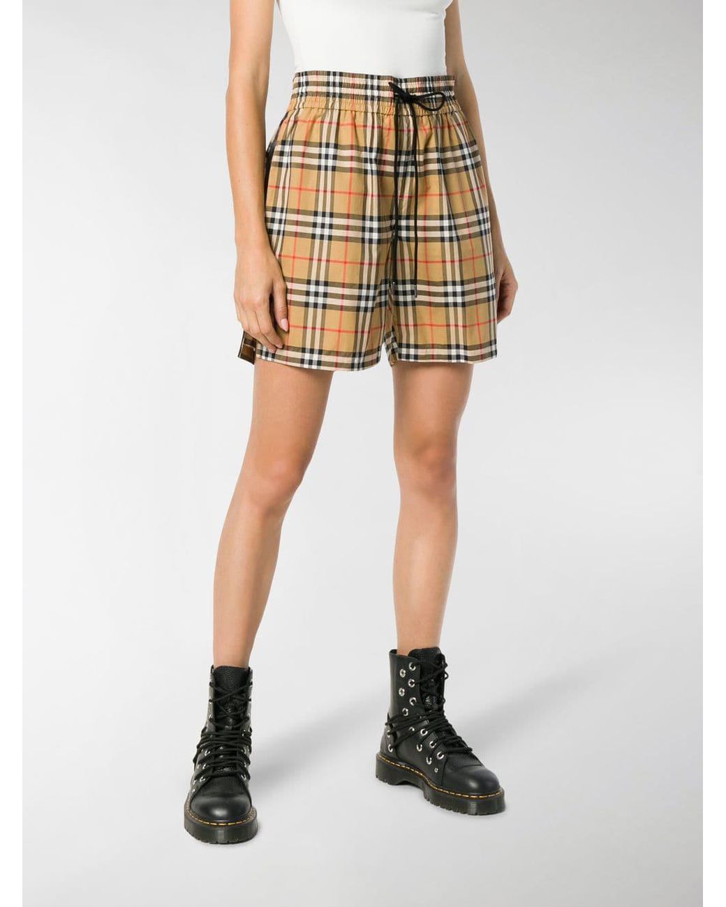 Burberry Vintage Check Cotton Shorts | Lyst