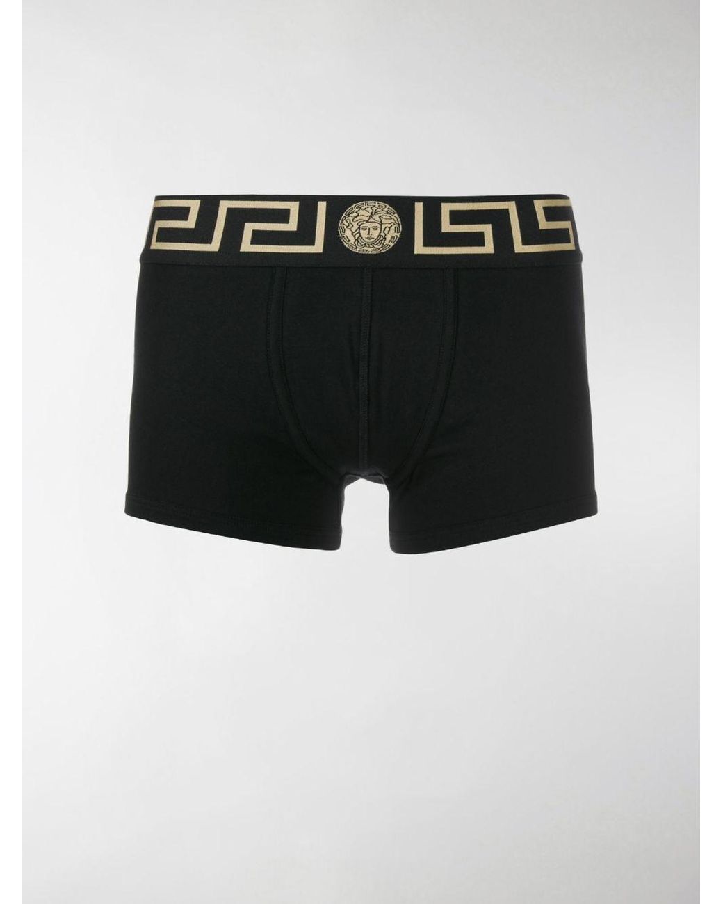 Versace Cotton Medusa Greek Key Waistband Boxer Shorts in Black for Men ...