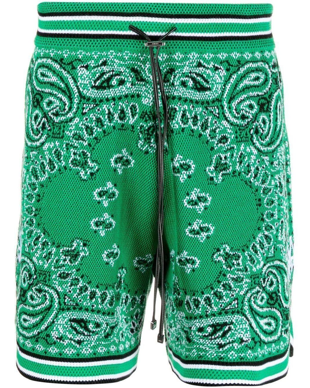 Amiri Bandana Print Shorts in Green for Men Lyst