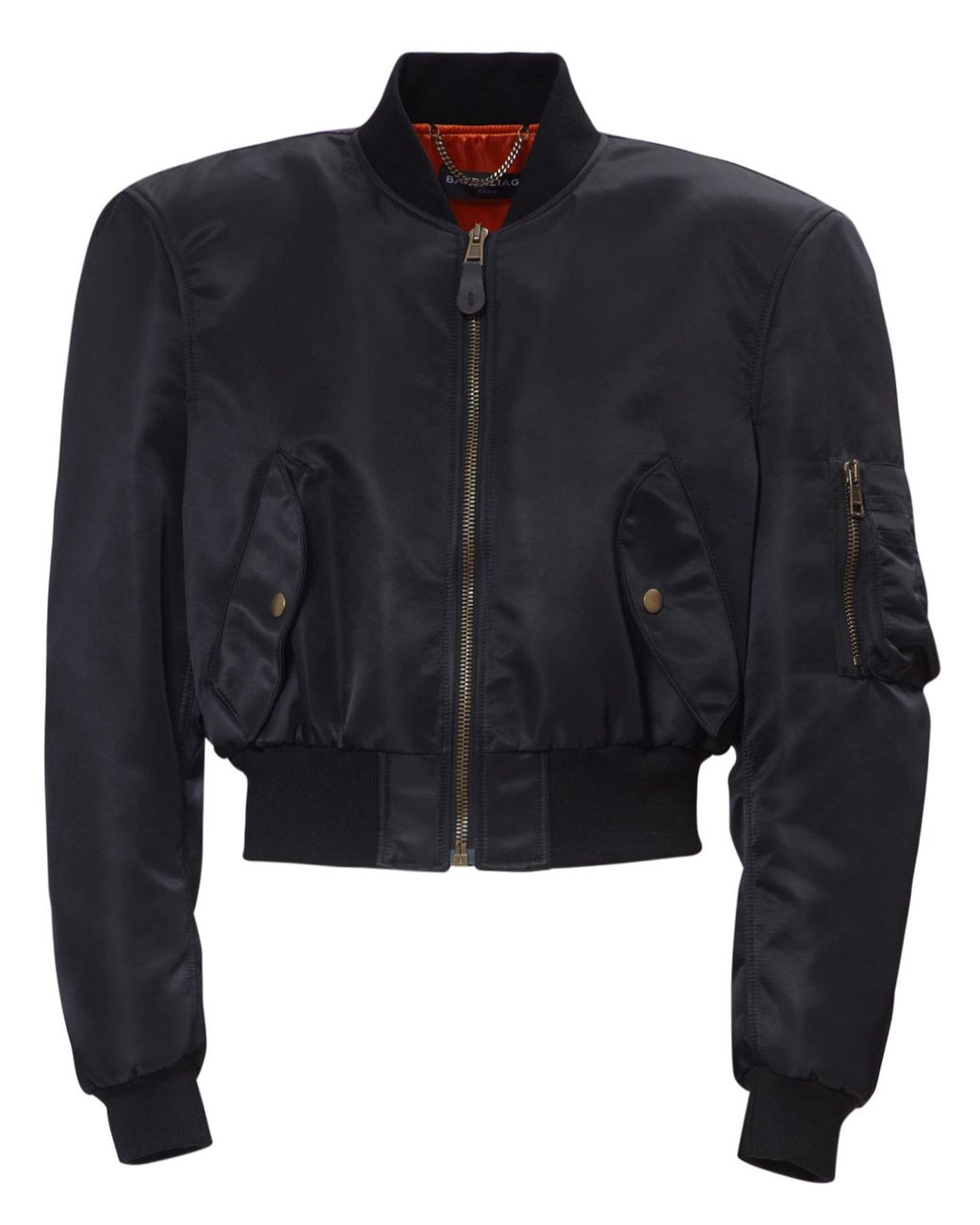 Balenciaga Cropped Nylon Bomber Jacket in Black for Men | Lyst