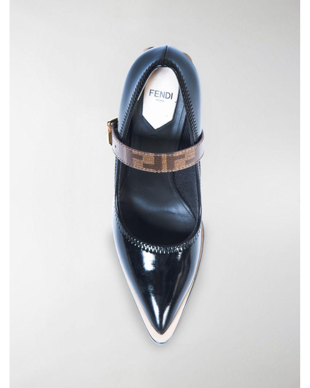 Fendi Mary Jane Fframe Court Shoes in Black | Lyst