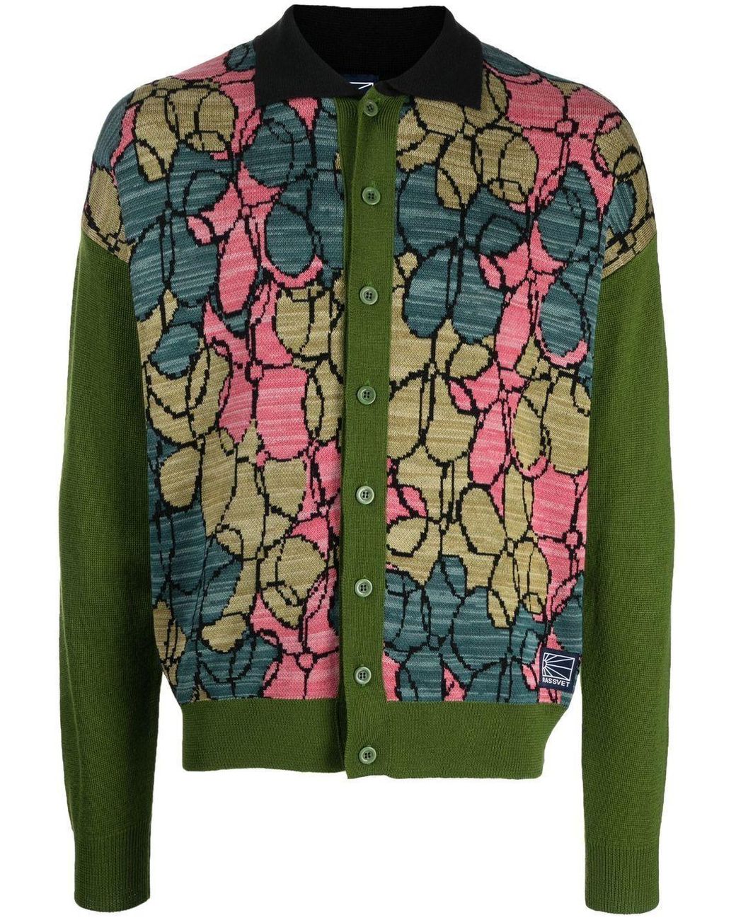 Rassvet (PACCBET) Floral Intarsia-knit Cardigan in Green for Men