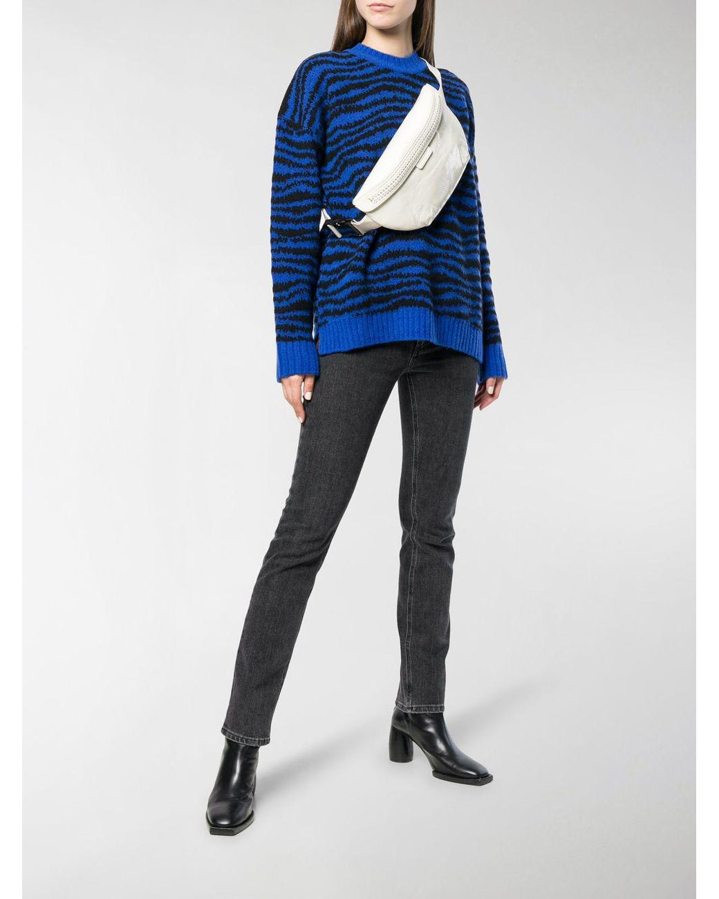 Marc Jacobs Zebra Print Knitted Sweater in Blue | Lyst Australia