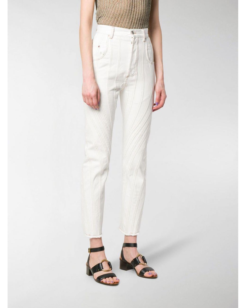 Mugler Denim Contrast Stitch Jeans in 