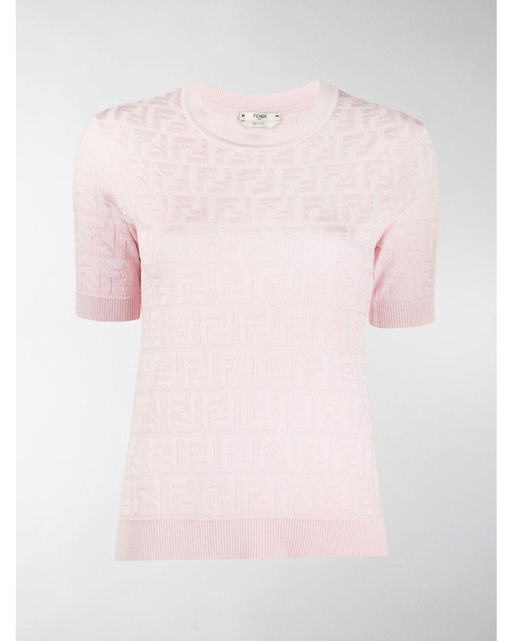Fendi Cotton Ff Motif Knitted Top in Pink | Lyst