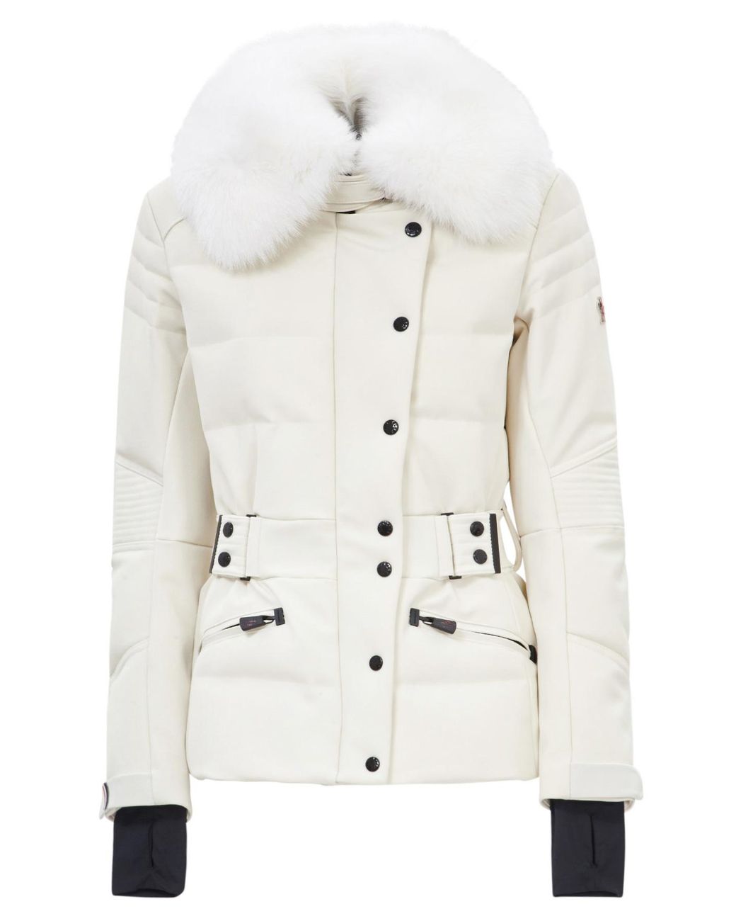 3 MONCLER GRENOBLE Fur Collar Quilted Jacket in White | Lyst