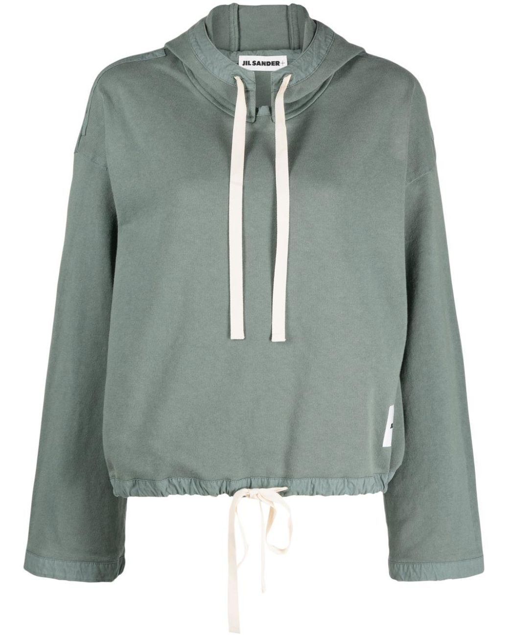 Jil Sander Cotton Logo-patch Knitted Hoodie in Green - Save 33% | Lyst  Australia