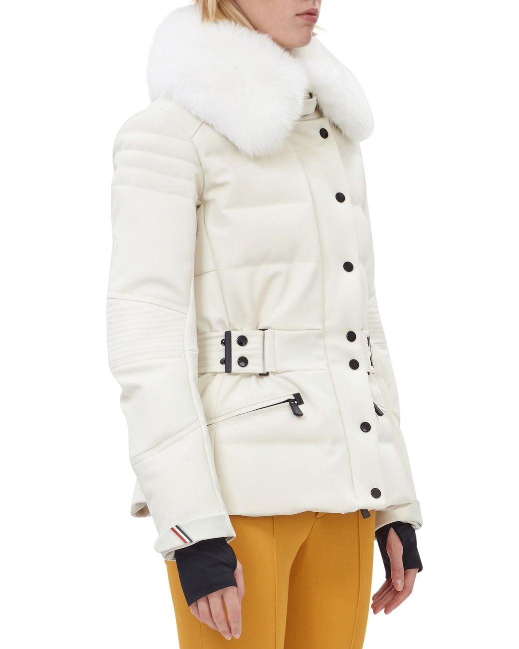 3 MONCLER GRENOBLE Fur Collar Quilted Jacket in White | Lyst