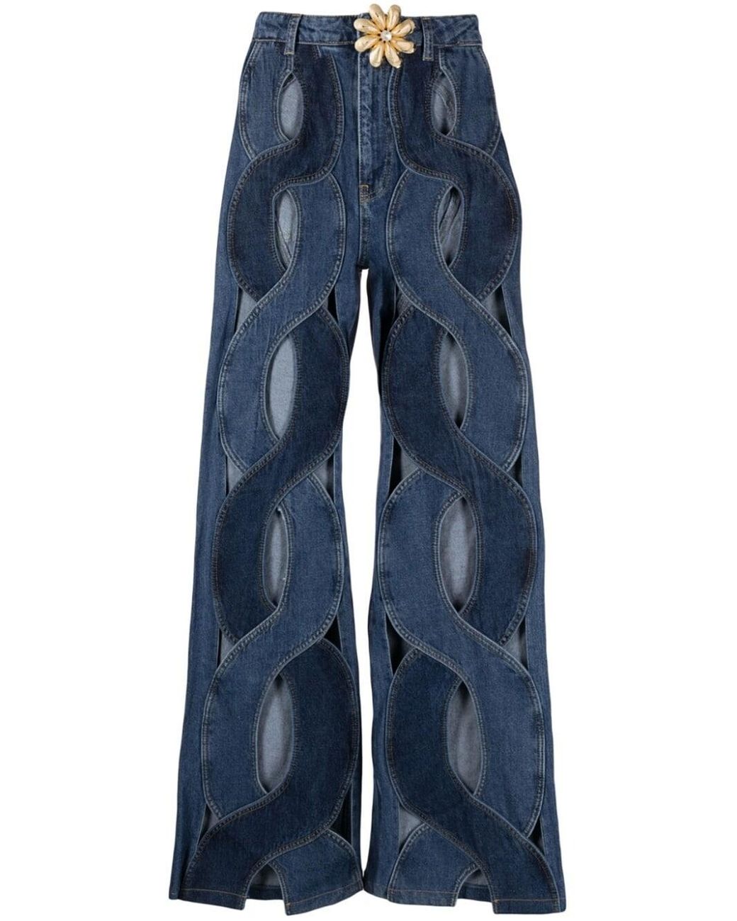 Area Rope Cutout Wideleg Jeans in Blue Lyst