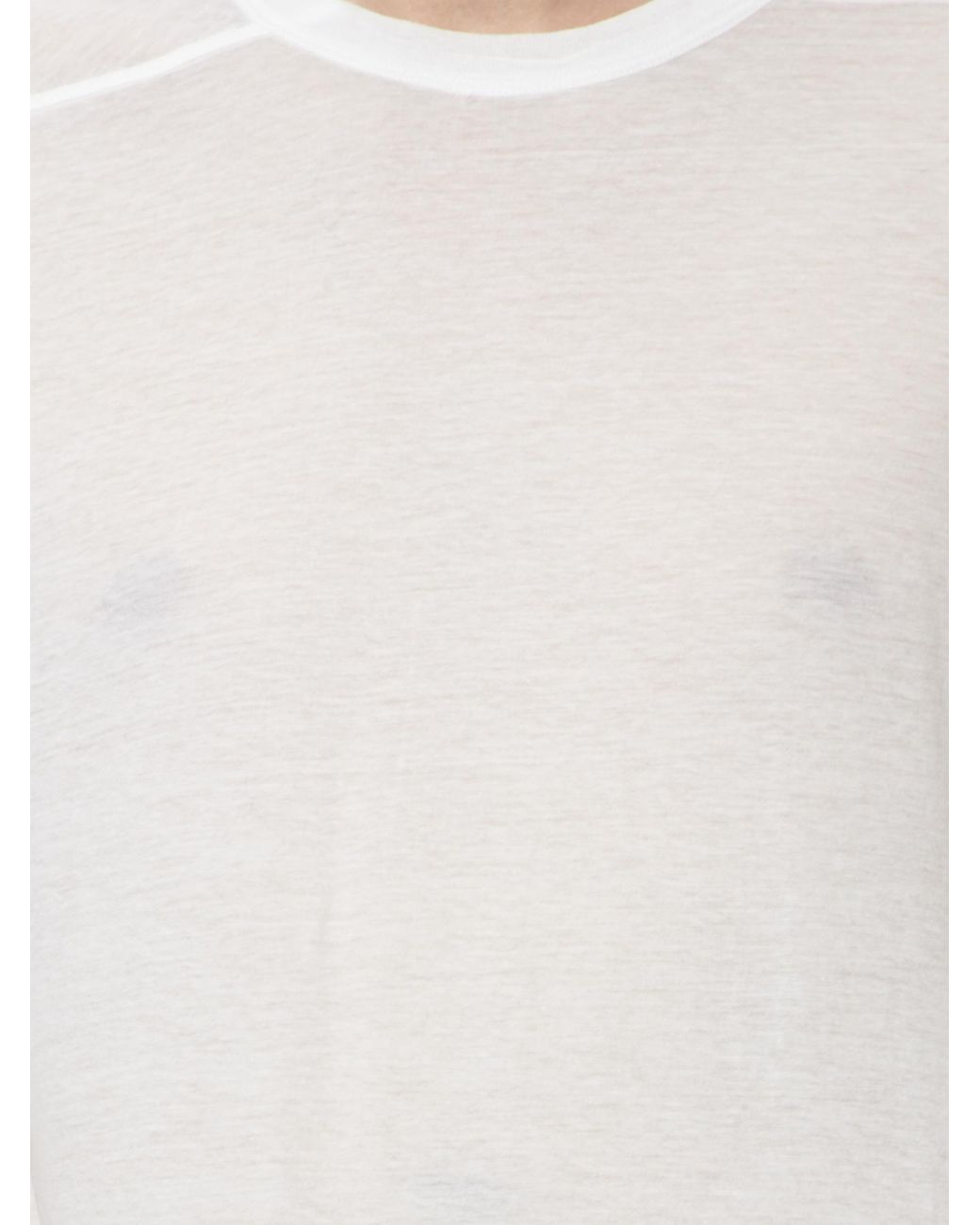 Rick Owens Semi Transparent Cotton T-shirt White Men