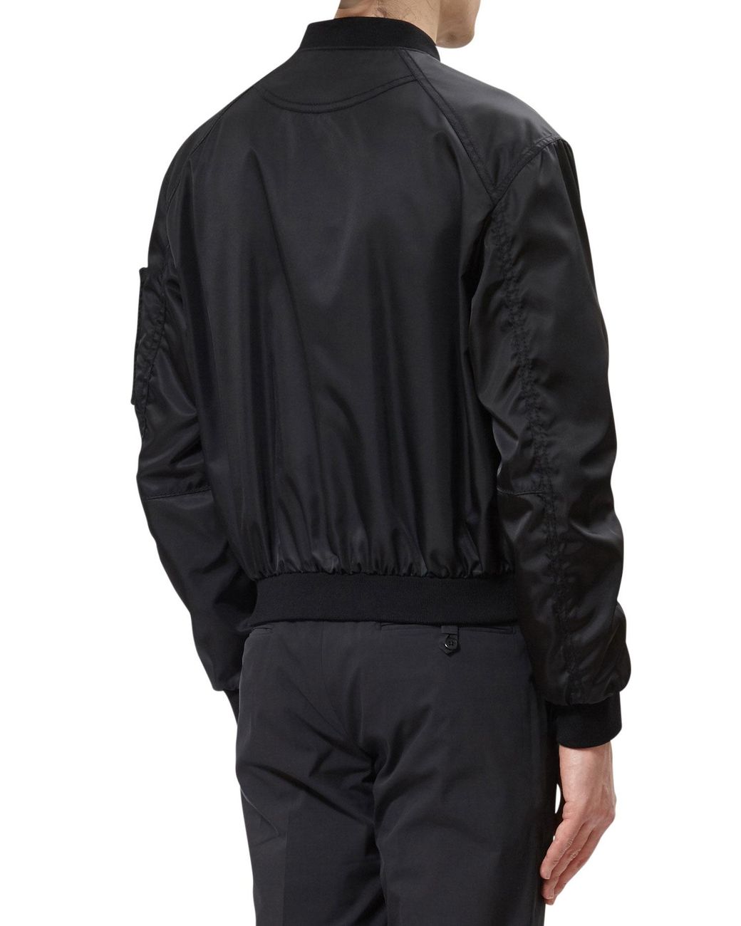 Prada Synthetic Nylon Bomber Jacket in Black for Men | Lyst
