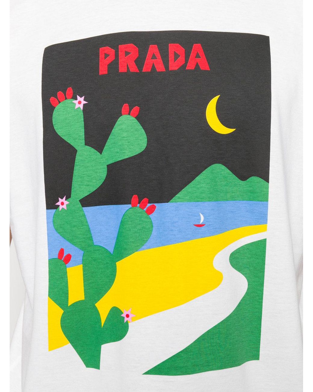 Prada Cotton Cactus Logo Print T-shirt 