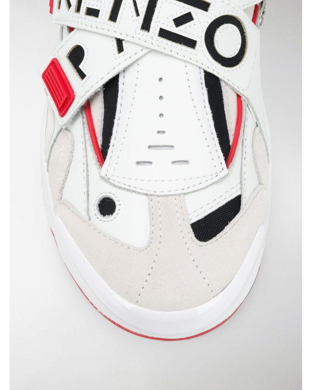 KENZO Sonic Velcro Sneakers In White And Red for Men | Lyst