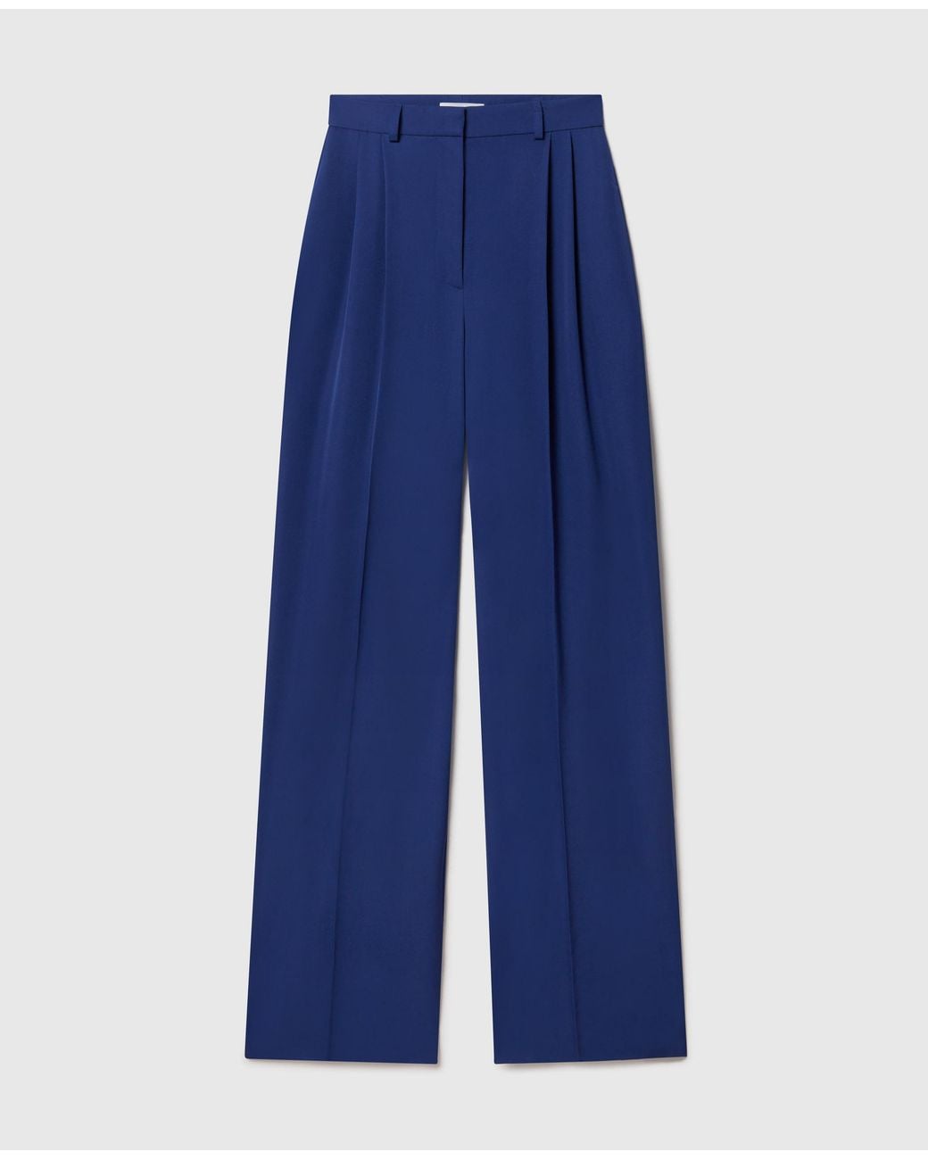 Stella McCartney Blue Pleated Wool Pants