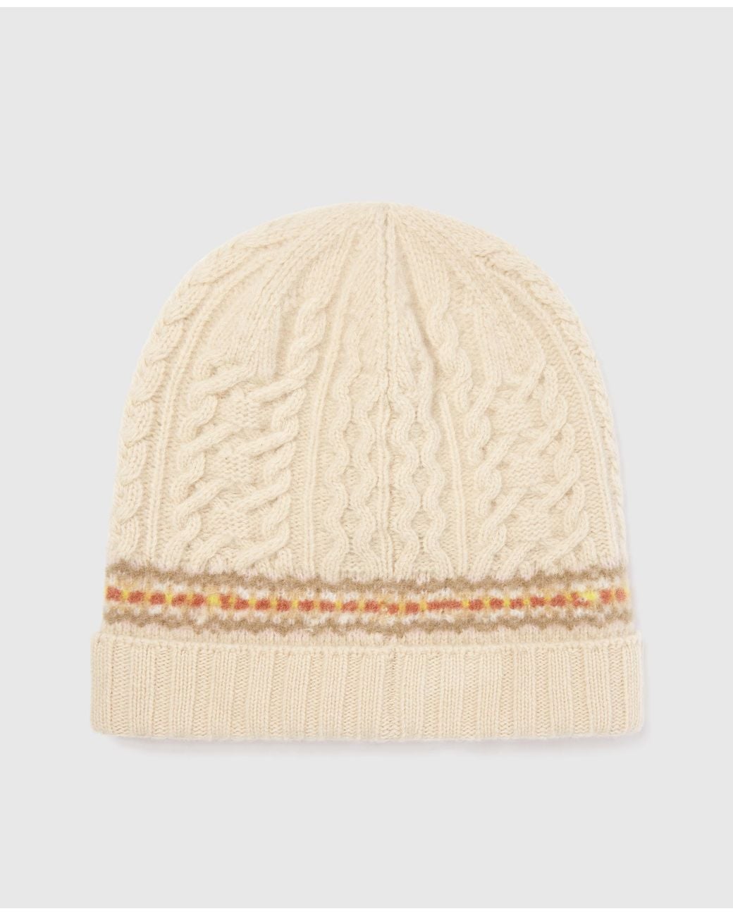 Stella McCartney Natural Fair Isle Knitted Beanie