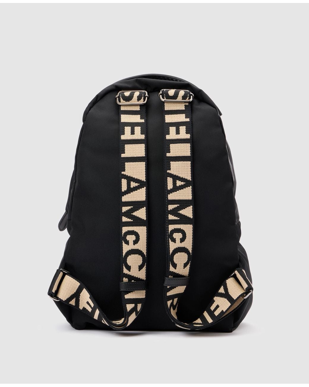 Stella McCartney Black Logo Strap Backpack