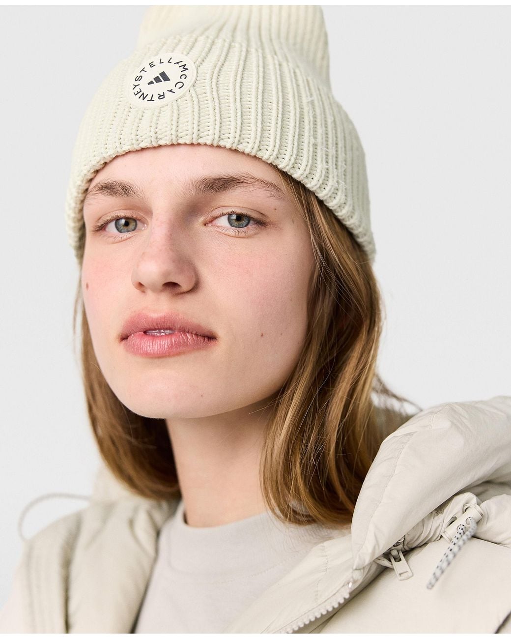 Stella McCartney White Logo Beanie
