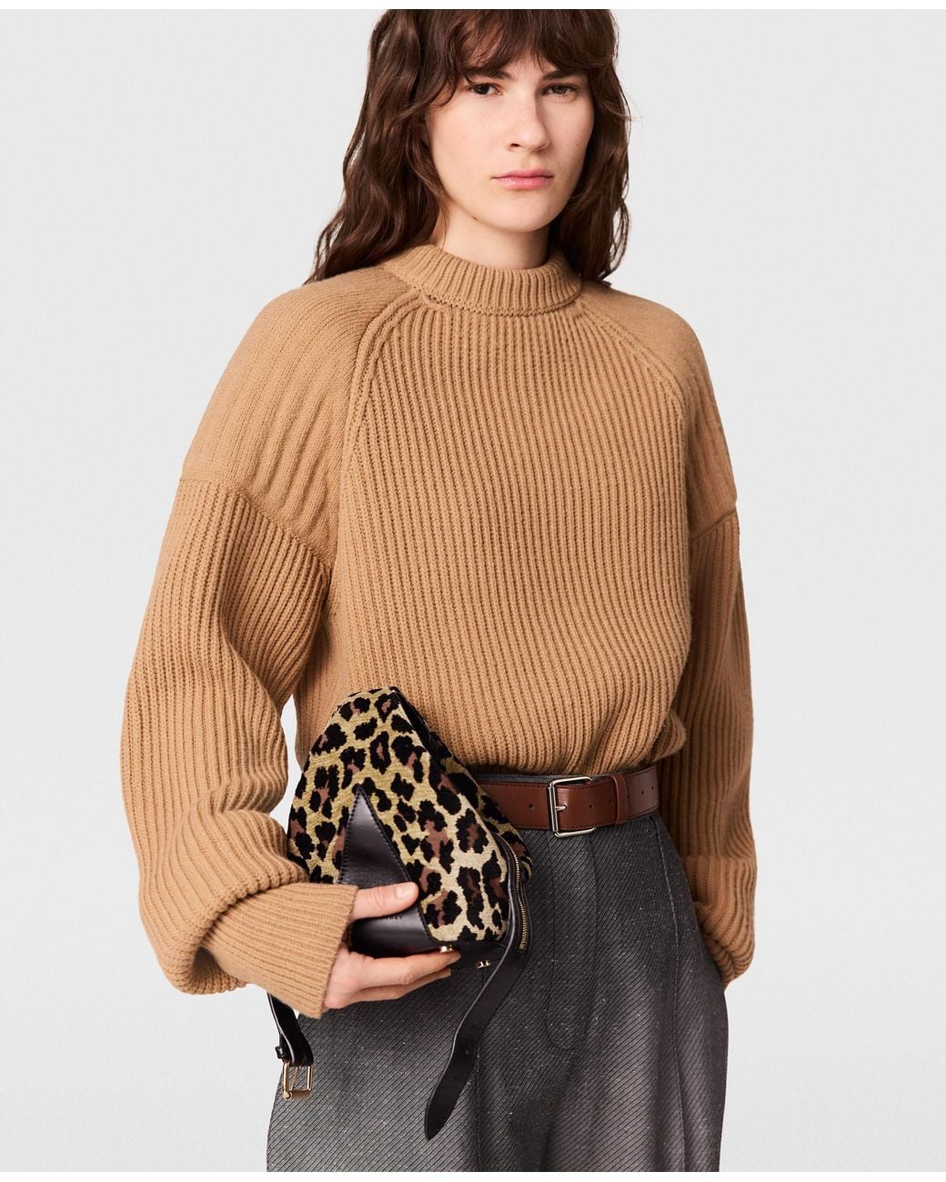 Stella McCartney White Appaloosa Leopard Tiny Bucket Bag