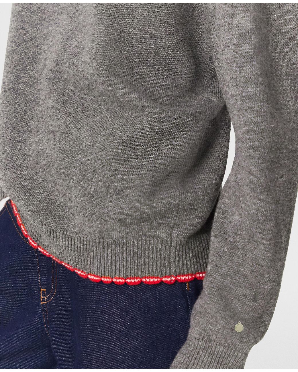 Stella McCartney Gray Crochet Heart Wool Sweater