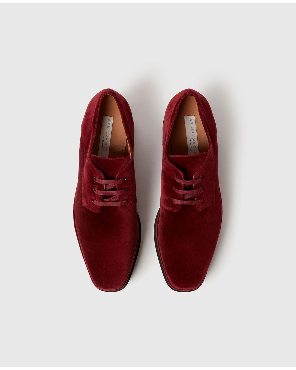 Stella McCartney Red Elyse Velvet Platform Shoes