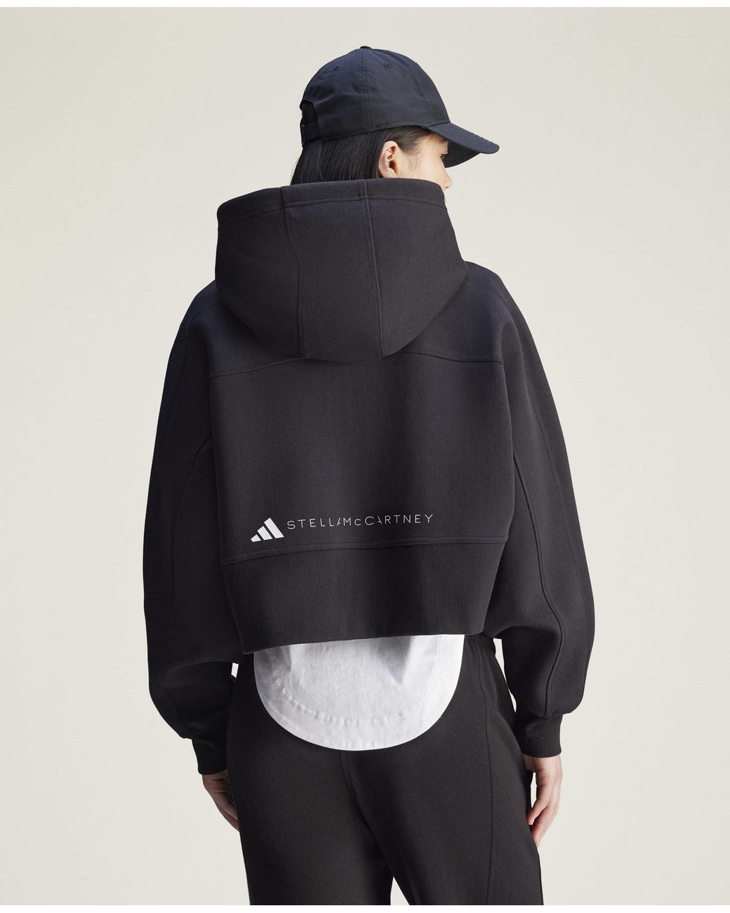 Stella McCartney Black Truelife Cropped Zip Hoodie
