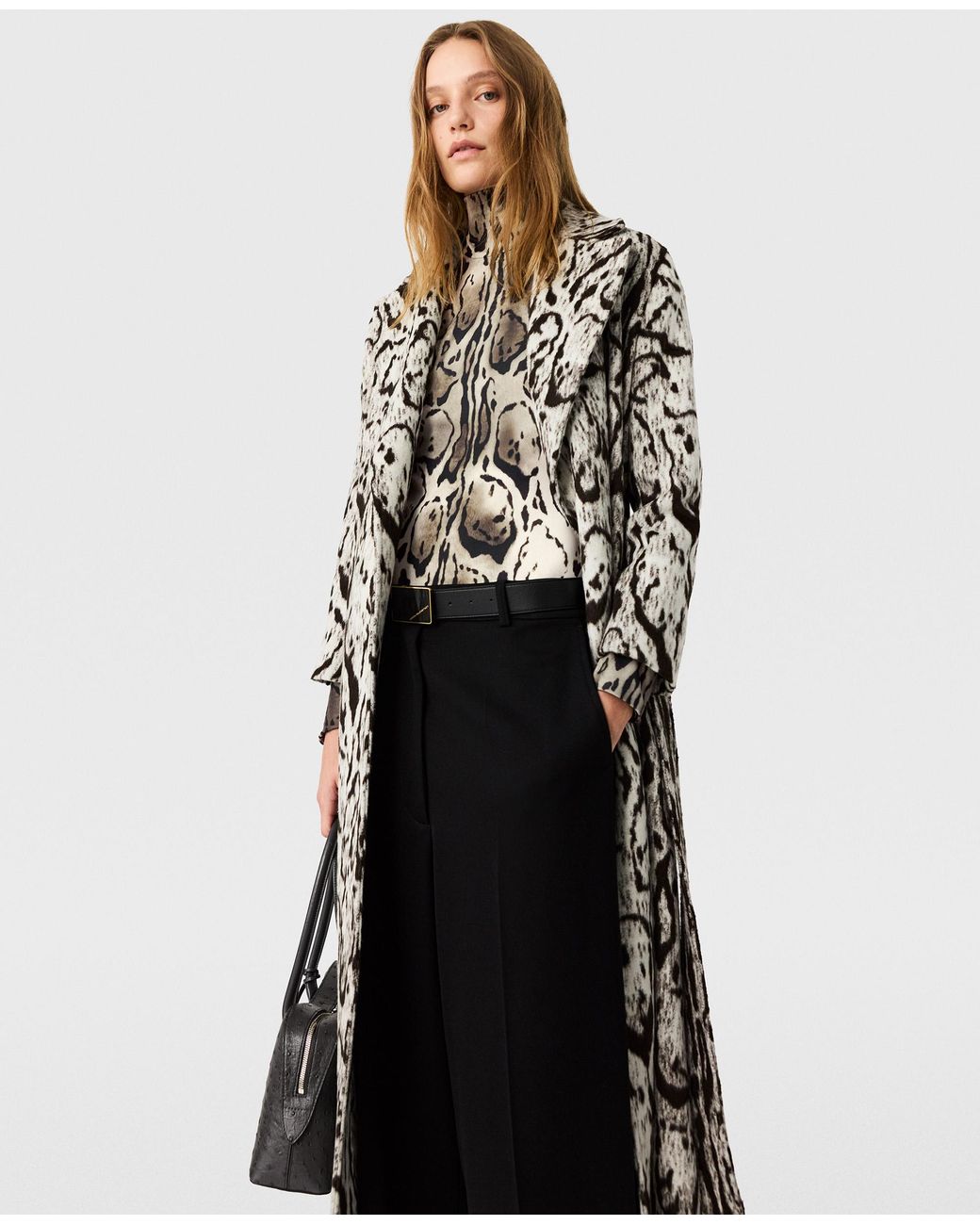 Stella McCartney White Cloud Leopard High-Neck Bodysuit