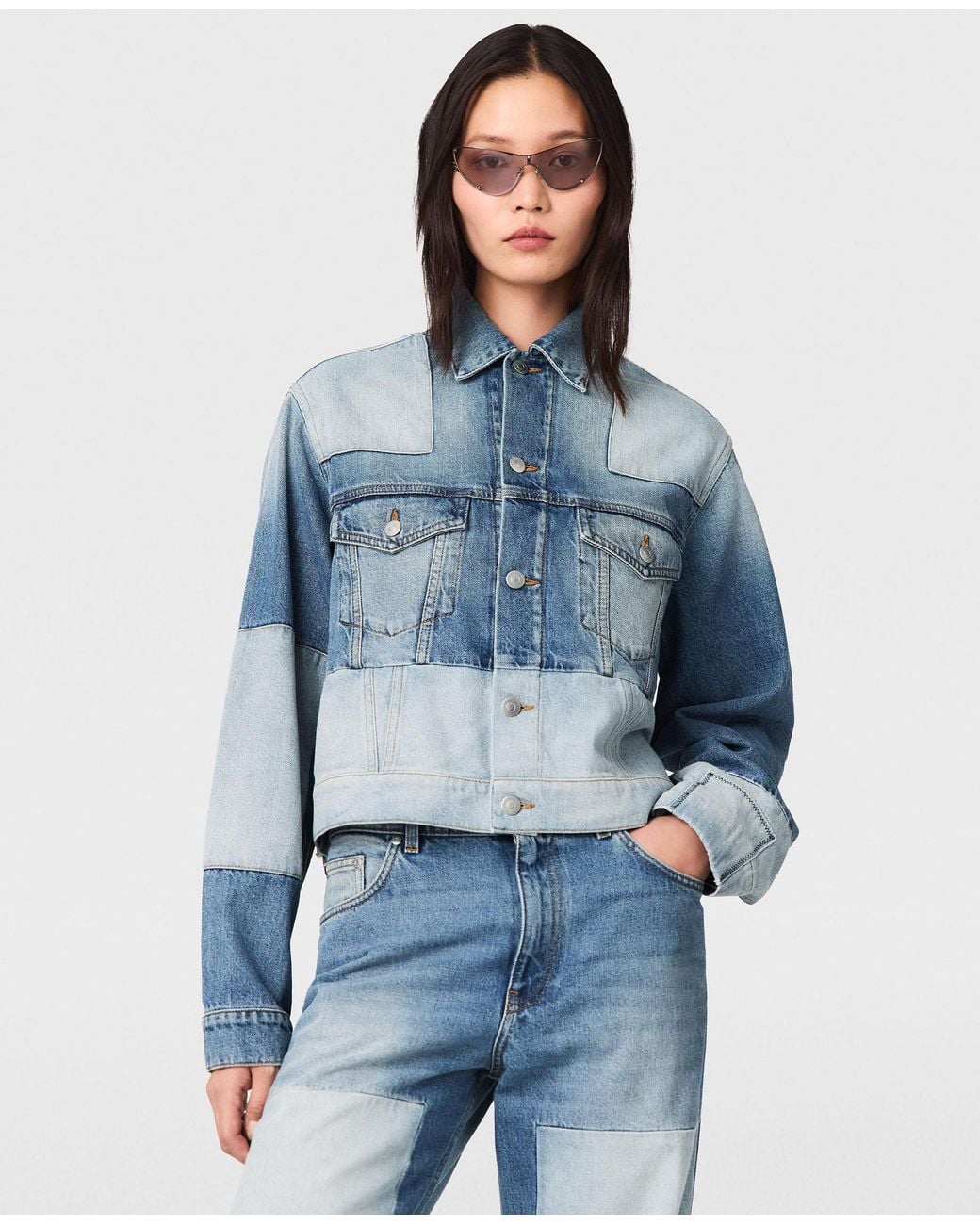 Stella McCartney Blue Patchwork Denim Jacket