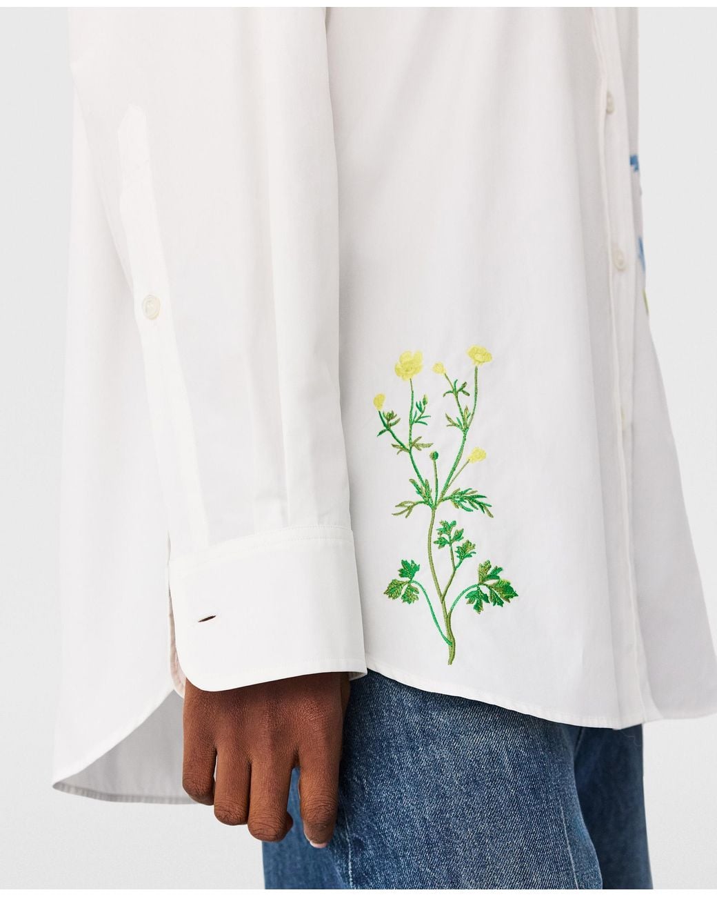Stella McCartney White Floral Embroidered Shirt