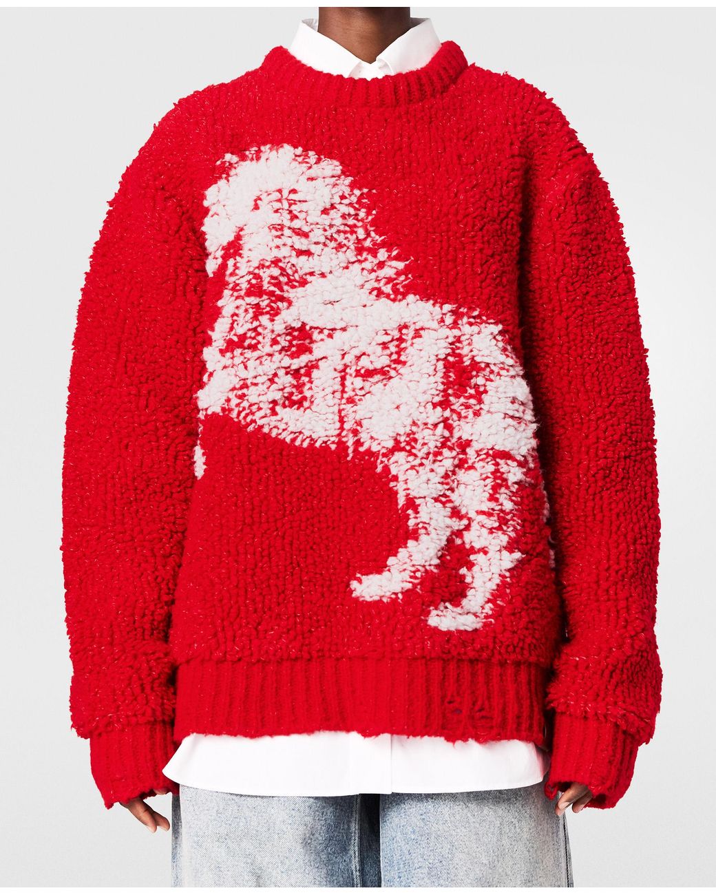 Stella McCartney Red Airbrushed Horse Graphic Crewneck Jumper