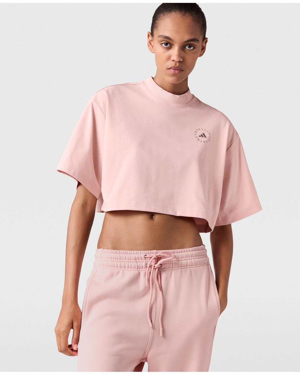 Stella McCartney Pink Planet Sport Cropped T-Shirt