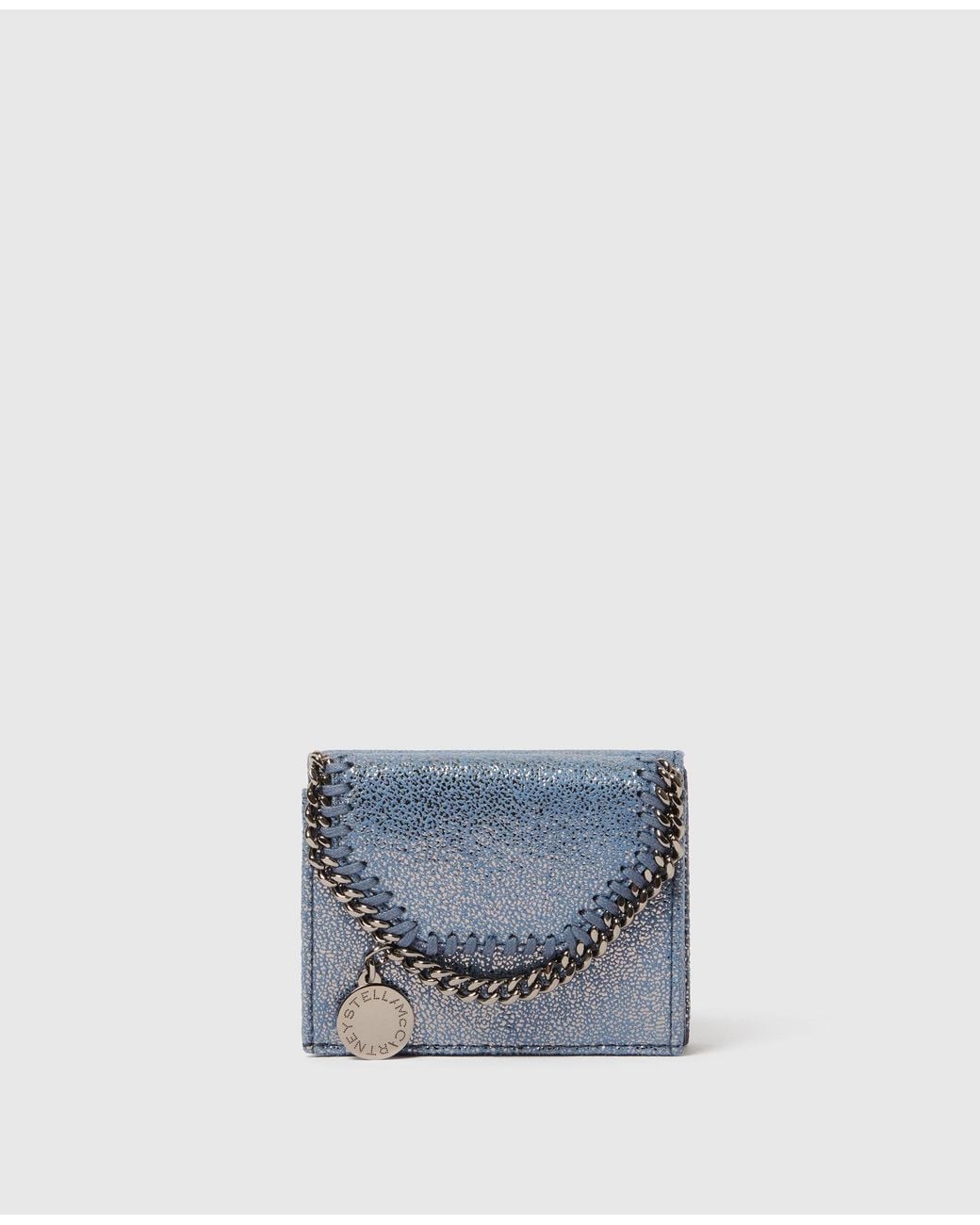 Stella McCartney Blue Falabella Iridescent Trifold Wallet