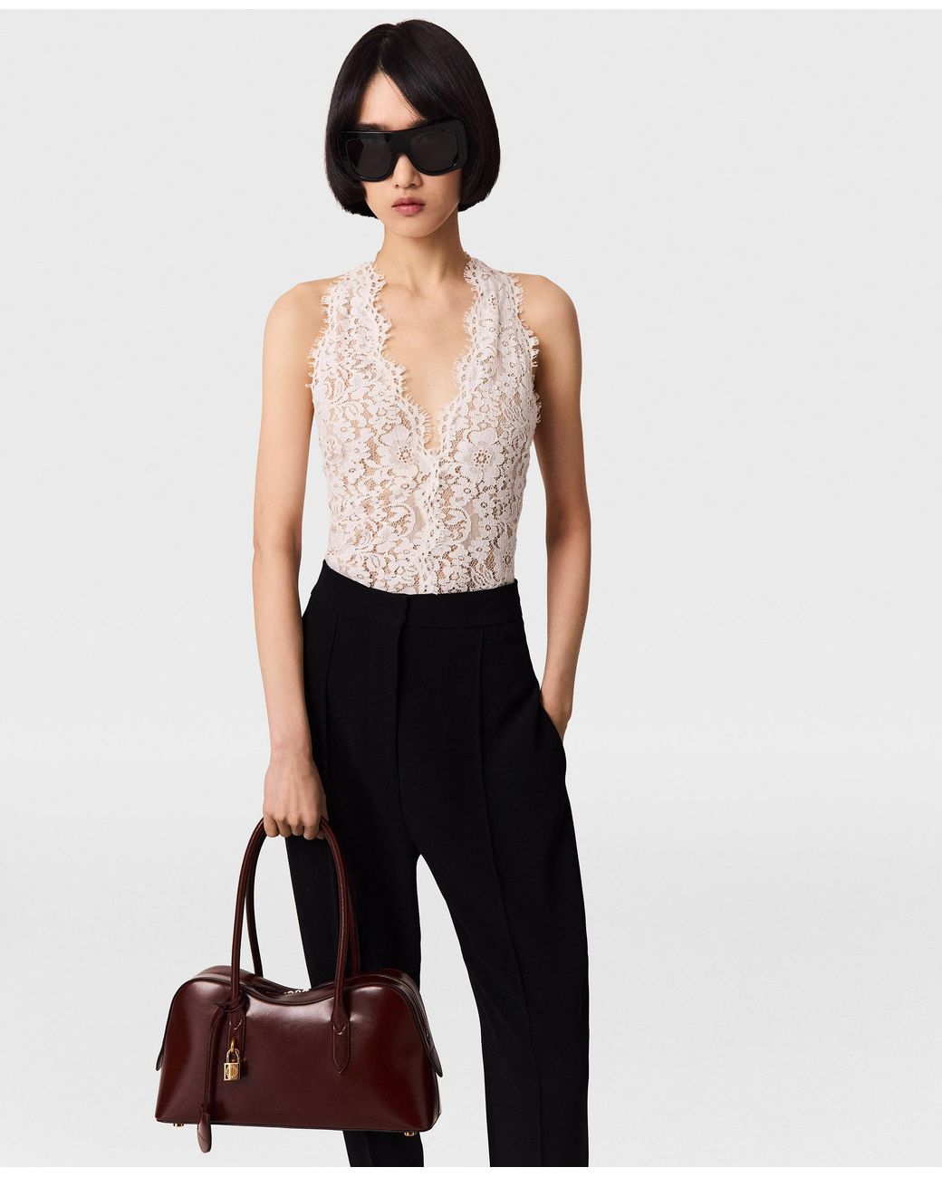 Stella McCartney White Halterneck Lace Top