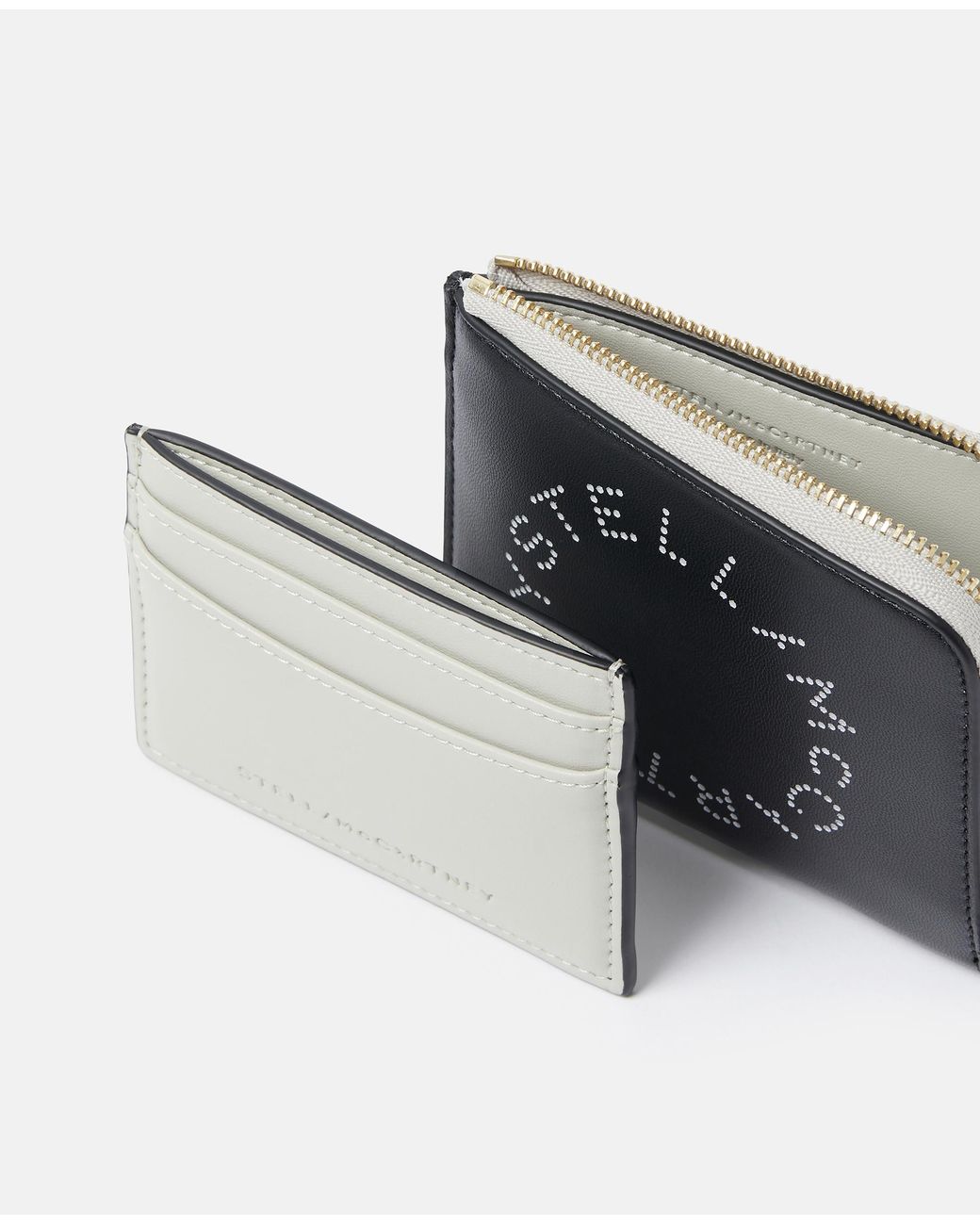 Stella McCartney Black Two-tone Cardholder With Logo