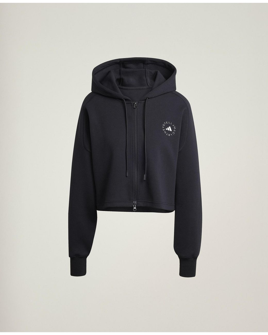 Stella McCartney Black Truelife Cropped Zip Hoodie