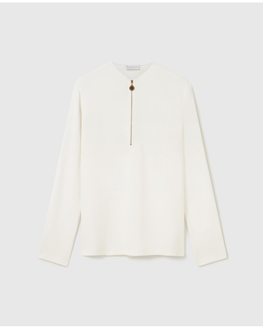 Stella McCartney Natural Arlesa Double Split Hem Zip Blouse