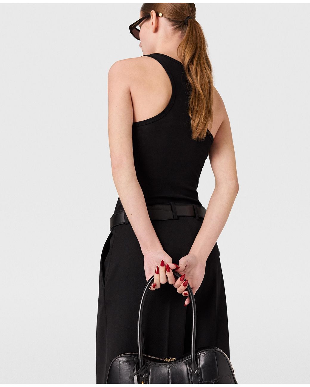 Stella McCartney Black Crystal Star Racerback Tank Top