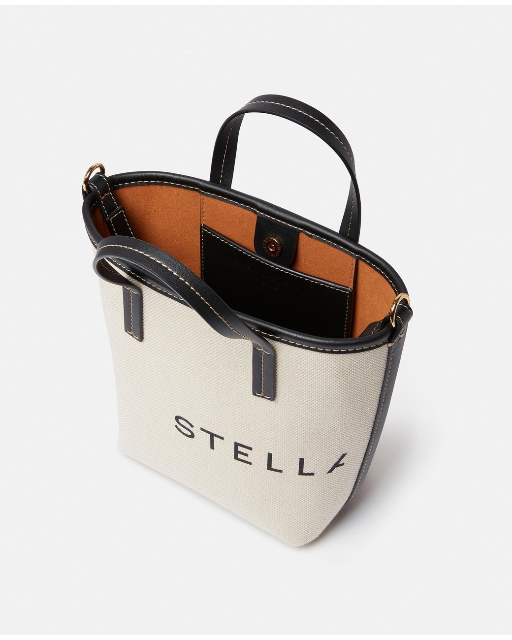 Stella McCartney White Logo Canvas Crossbody Tote Bag