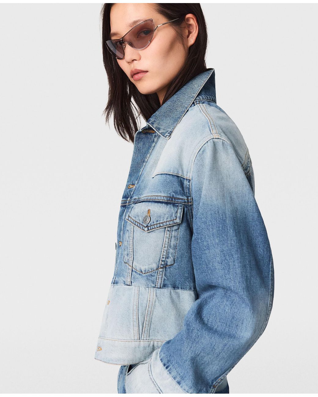 Stella McCartney Blue Patchwork Denim Jacket