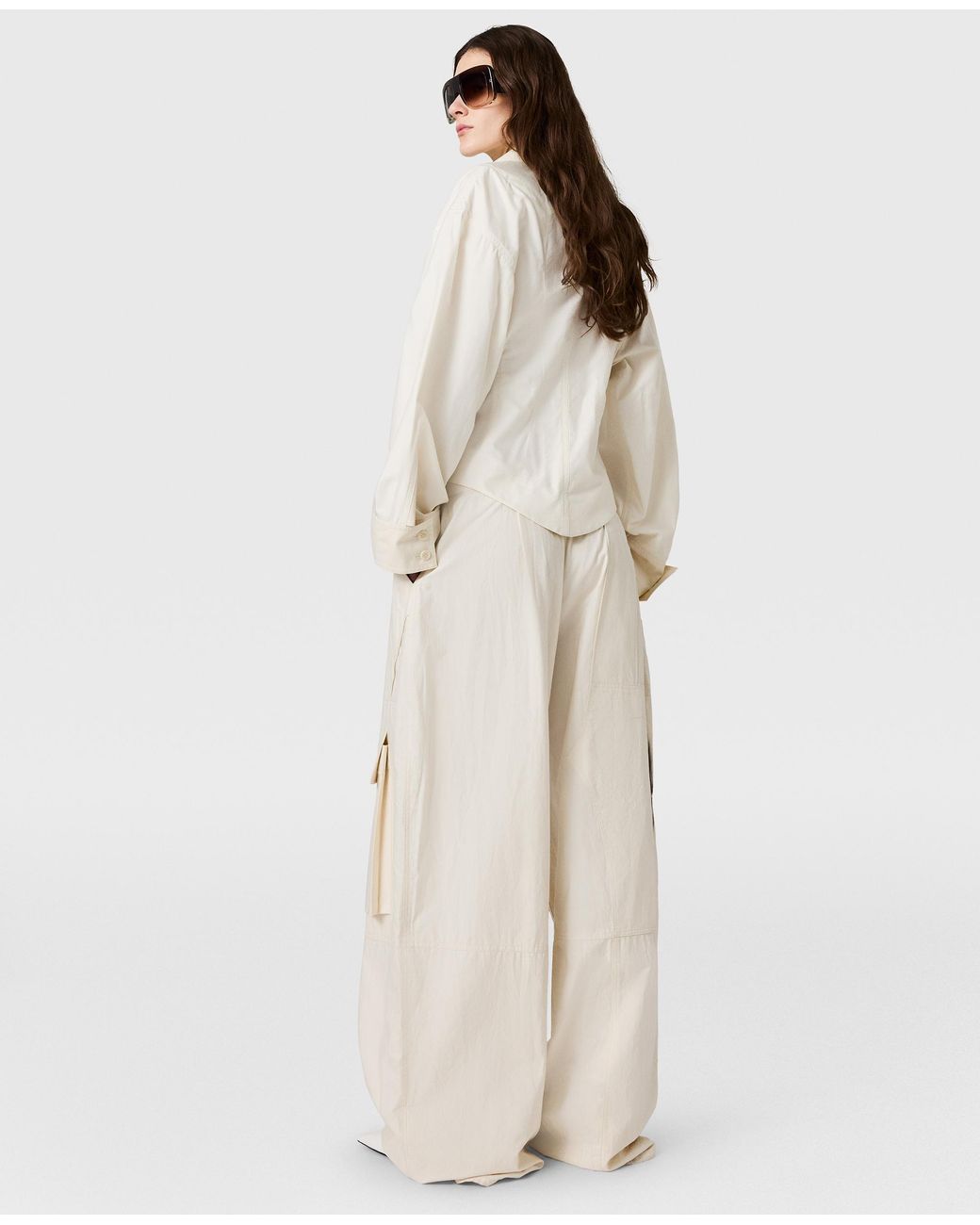 Stella McCartney Natural Washed Cotton Cargo Trousers