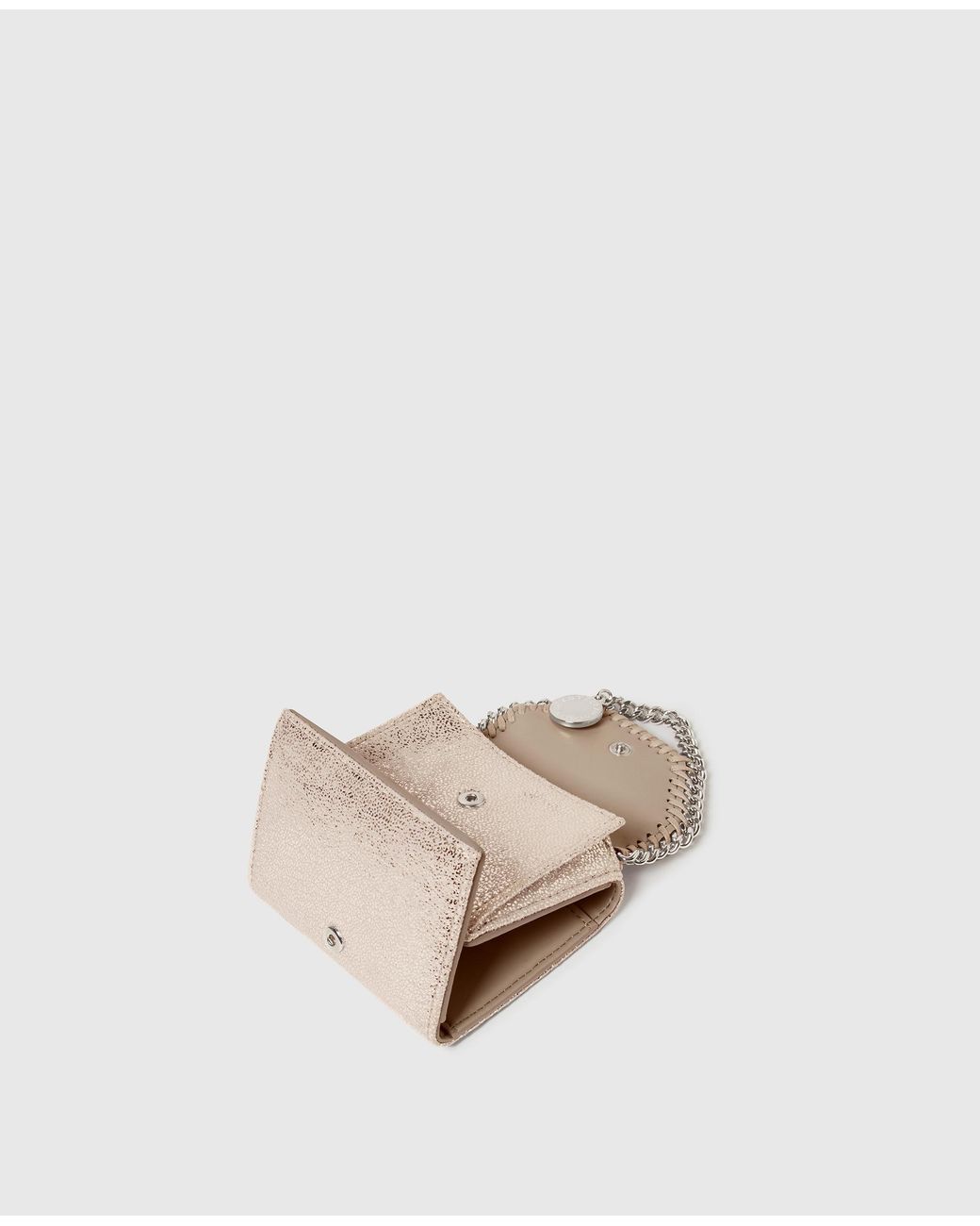 Stella McCartney White Falabella Trifold Wallet With Chain