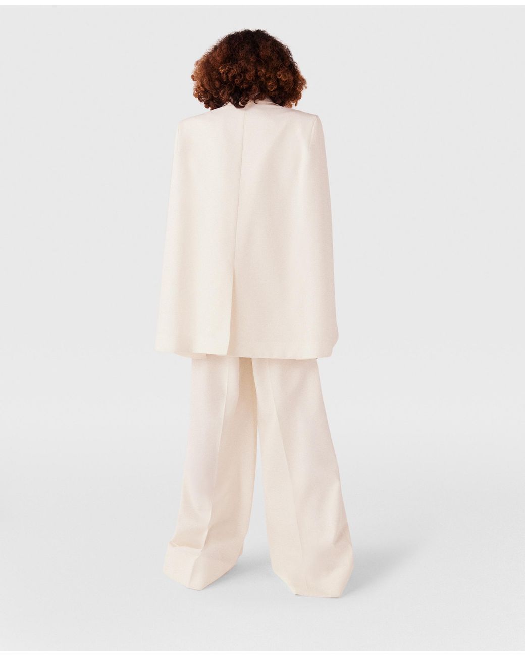 Stella McCartney White High-Rise Wide-Leg Wool Trousers