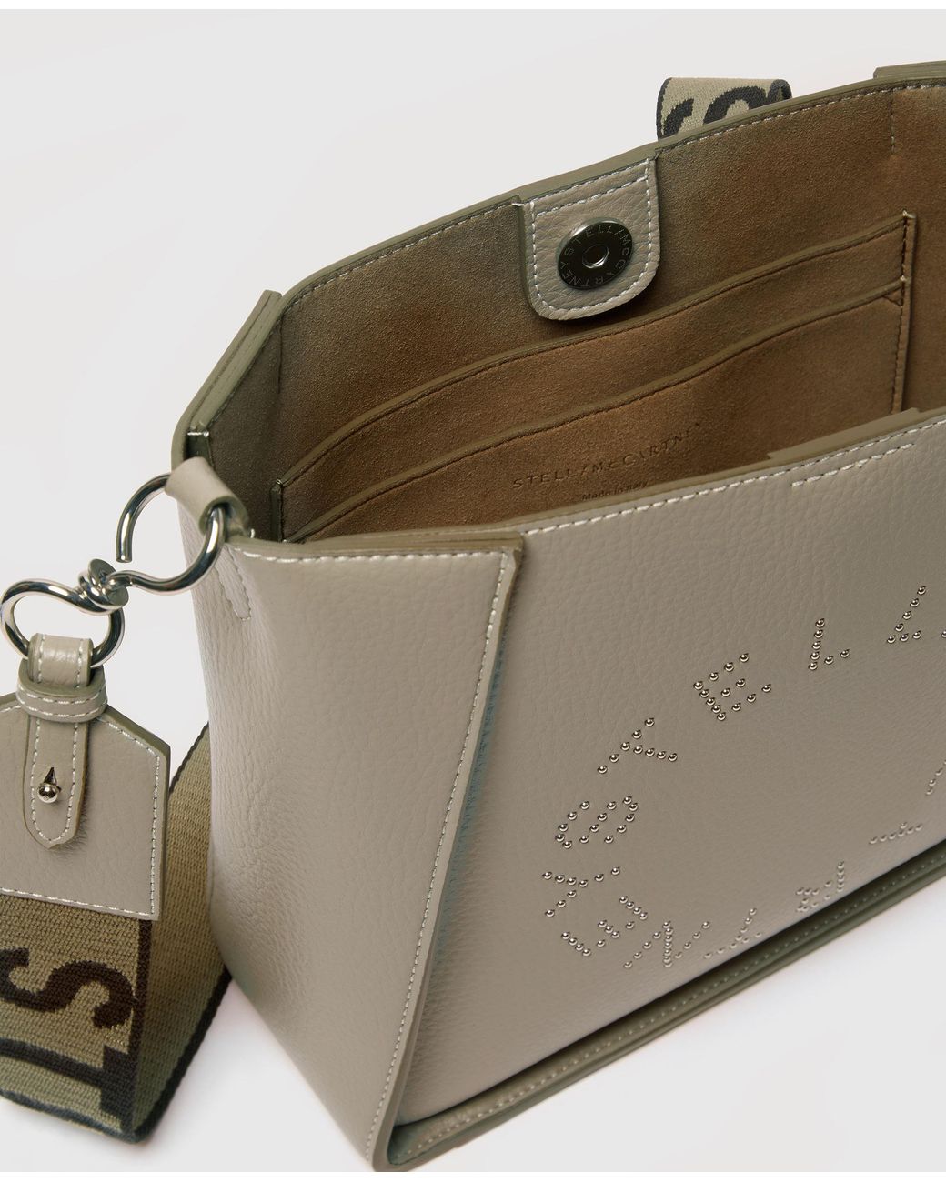 Stella McCartney Natural Logo Square Crossbody Bag