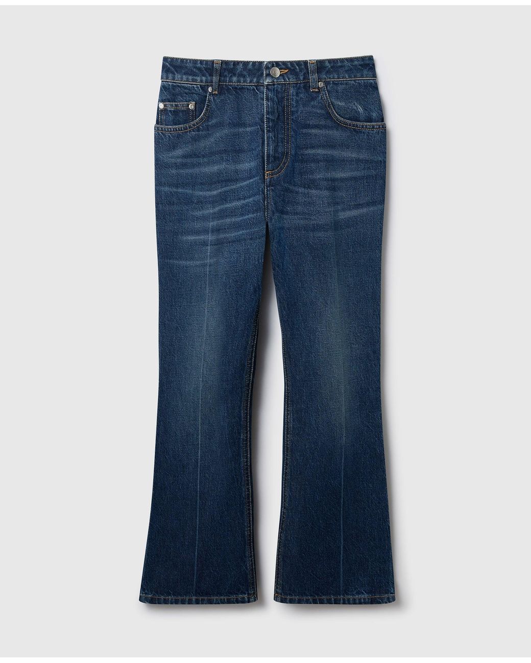 Stella McCartney Blue Cropped Kick Jeans