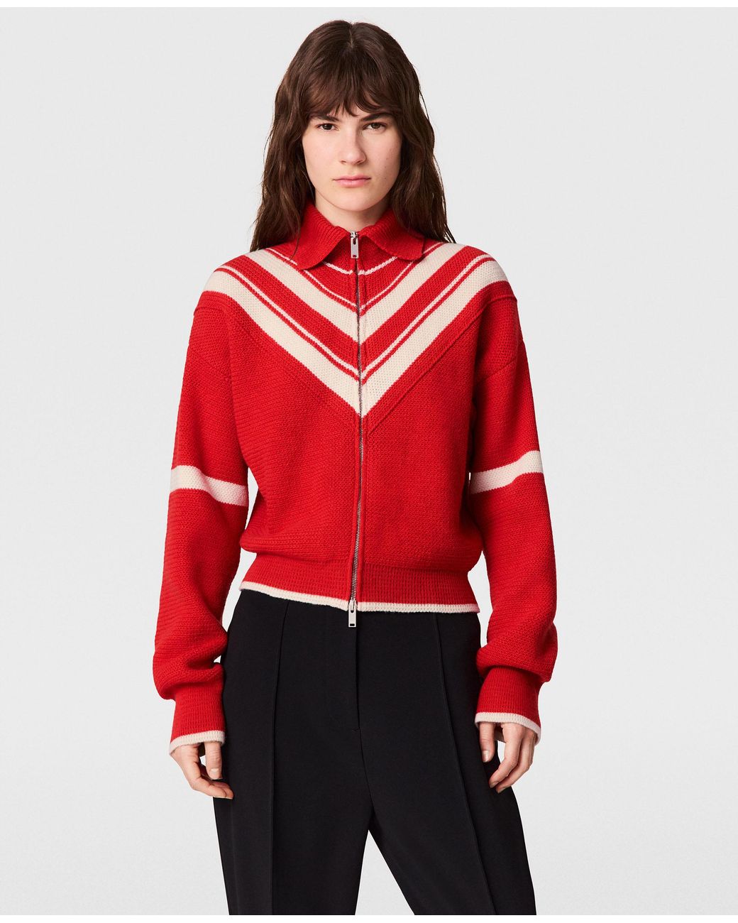 Stella McCartney Collared Zipper Knit Jacket
