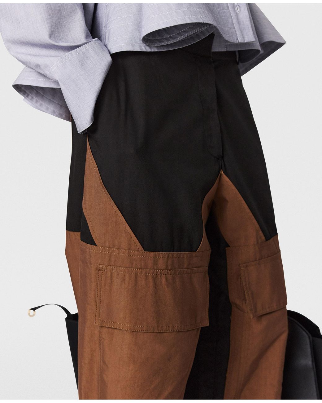 Stella McCartney Black Washed Cotton Cargo Trousers