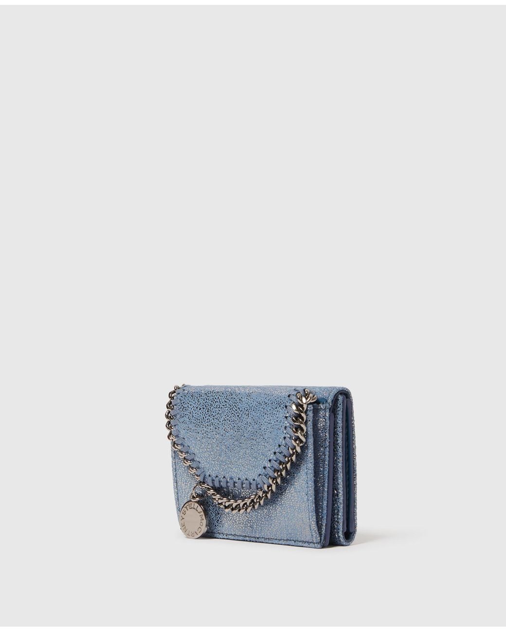 Stella McCartney Blue Falabella Iridescent Trifold Wallet