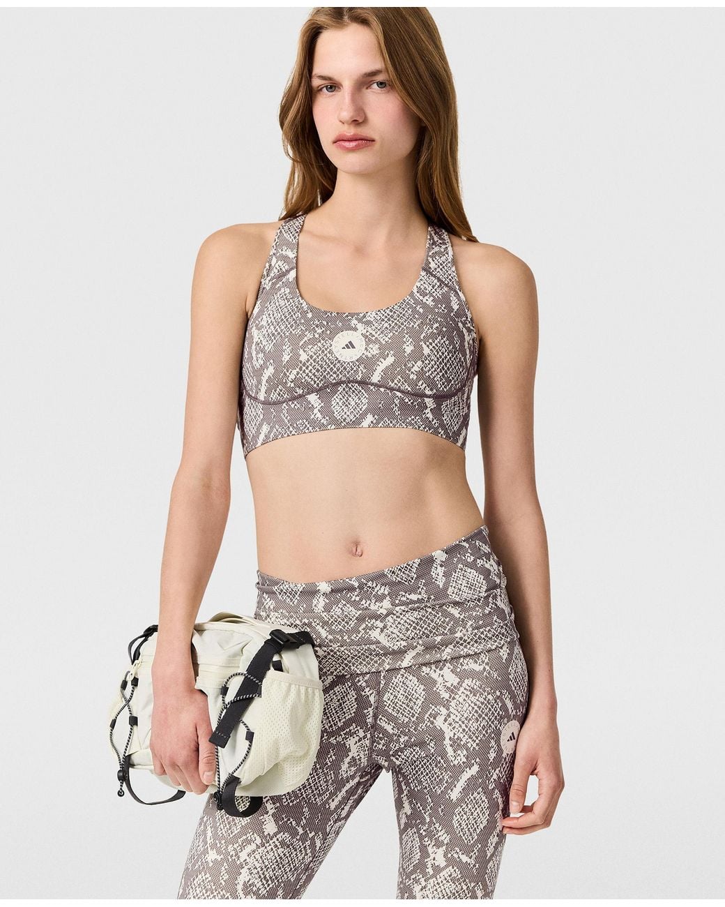 Stella McCartney White Truepurpose Power Impact Snake Print Training Bra
