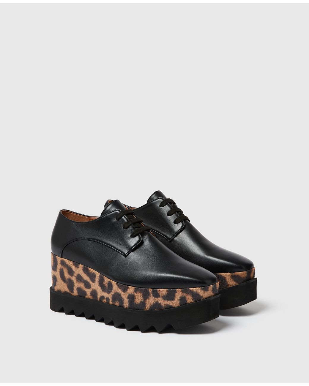 Stella McCartney Black Leopard Elyse Platforms
