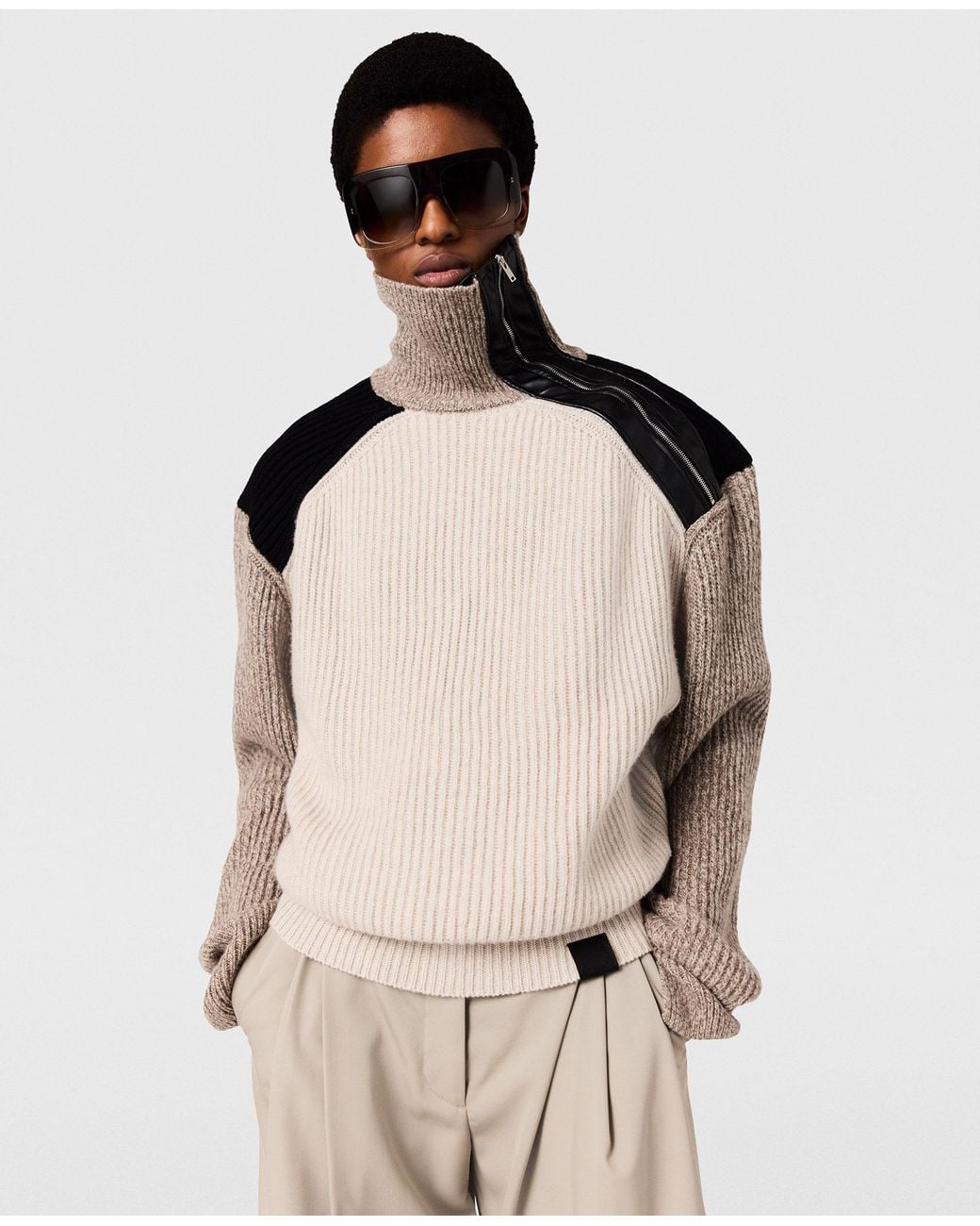 Stella McCartney Natural Block Panelled Knit Jumper